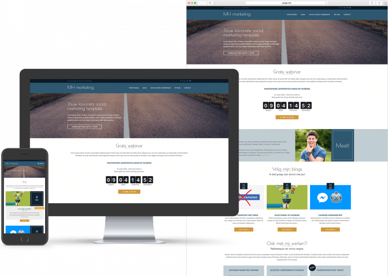 Website template voor Webwinkel, MKB, ZZP